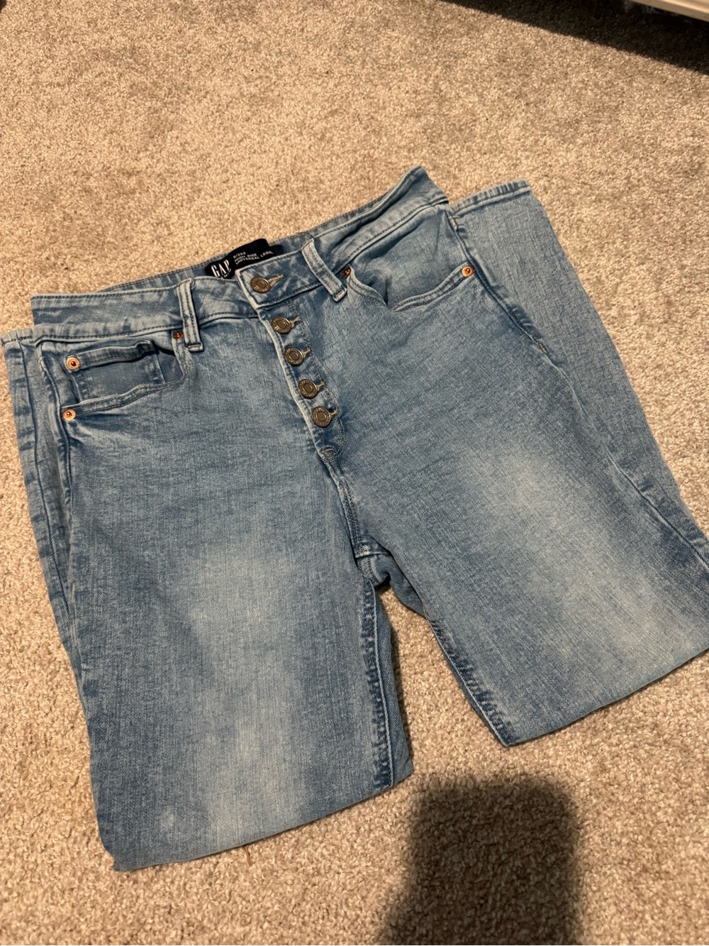 GAP Light Blue High-Rise Denim Shorts